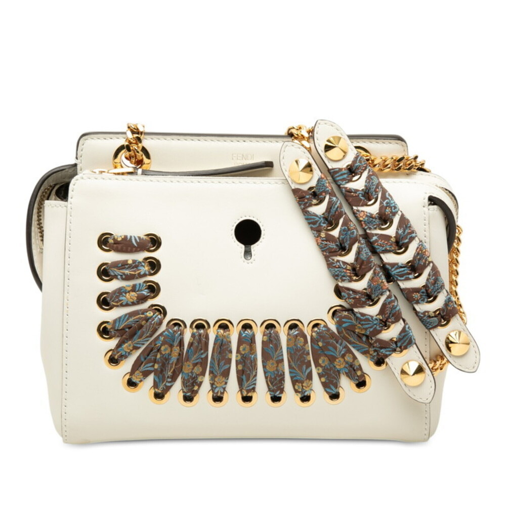 Fendi.com Click Chain Shoulder Bag 8BN299 White Leather Women's FENDI
